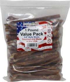 Usa Bully Sticks Value Pack Treats (Color: Natural, size: 5-6 In/1 Lb)
