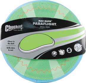 Chuckit! Paraflight Max Glow Dog Toy (Color: Green/white, size: small)