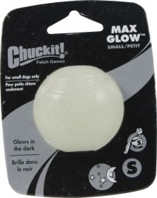 Chuckit! Max Glow Ball Dog Toy (Color: White, size: small)