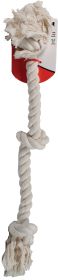 Flossy Chews Cotton 3 Knot Rope Tug Dog Toy (Color: White, size: 25 Inch/large)