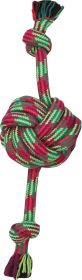 Extra Fresh Monkey Fist Ball W/rope Ends (Color: Green/white, size: 18 In)