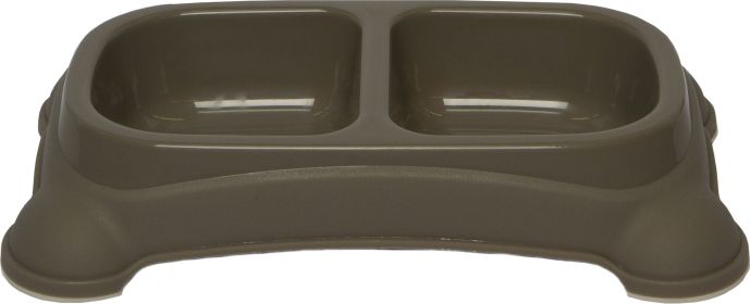 Double Diner Dish (Color: Taupe Gray, size: Small 1-1/2 Cup)