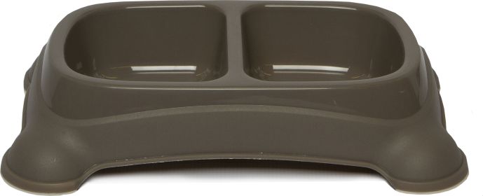 Double Diner Dish (Color: Taupe Gray, size: Med 2-3/4 Cup)