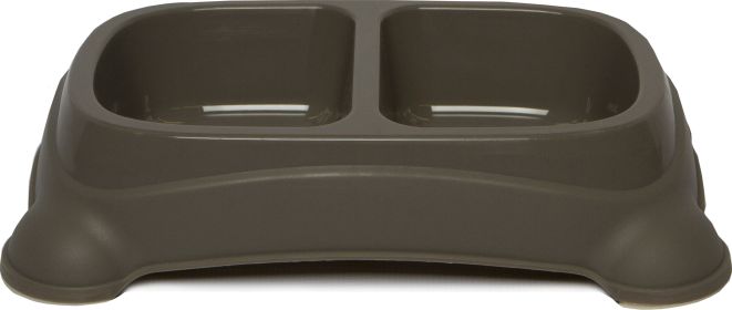 Double Diner Dish (Color: Taupe Gray, size: Large 4 Cups)