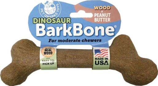 Dinosaur Barkbone (Color: Peanut Butter/w, size: Xl)