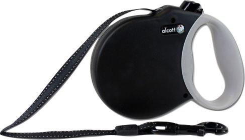 Alcott Retractable Leash Up To 45 Pounds (Color: Black, size: Small/16 Ft)