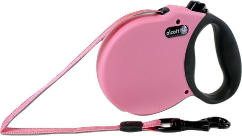 Alcott Retractable Leash Up To 65 Pounds (Color: Pink, size: Medium/16 Ft)