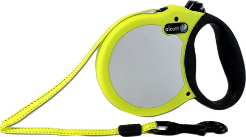 Alcott Retractable Leash Up To 45 Pounds (Color: Neon Yellow, size: Small/16 Ft)