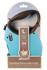Alcott Retractable Leash Up To 110 Lbs (Color: Blue, size: Xlarge/24 Ft)