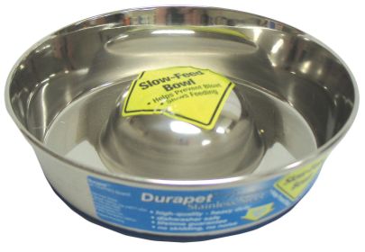 Slow Feed Stainless Steel Bowl (Color: Stainless Steel, size: small)