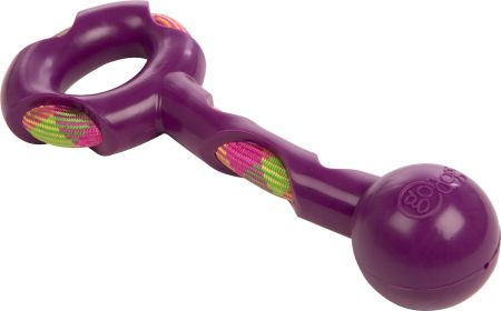 Godog Rope Tek Tug Dog Toy (Color: Purple, size: large)