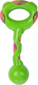 Godog Rope Tek Tug Dog Toy (Color: Green, size: small)