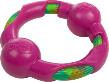 Godog Rope Tek Ring Dog Toy (Color: Pink, size: large)