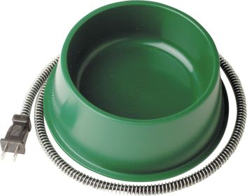 Heated Round Pet Bowl (Color: Green, size: 1qt/25 Watt)