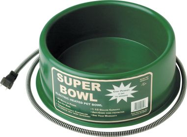 Heated Round Pet Bowl (Color: Green, size: 1.5 Gal/60 Watt)