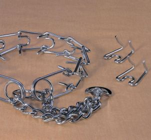 Chain Prong Training Collar Chrome Hamilton Strlng (Color: Silver, size: 2.3mm/small)