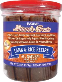 Evolve Nature's Treats Jerky Style Dog Treats (Color: Lamb/rice, size: 22 Oz)