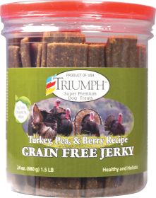 Grain Free Jerky Treats (Color: Turkey/pea/brry, size: 24 Oz)