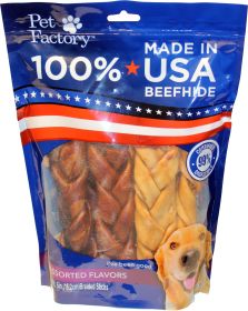 Usa Beefhide Braided Sticks Value Pack (Color: Natural, size: 6 In/6 Pk)