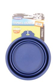 Silicone Round Travel Bowl For Dogs & Cats (Color: Blue, size: small)