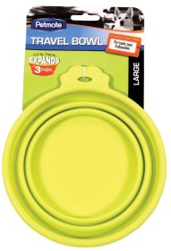 Silicone Round Travel Bowl For Dogs & Cats (Color: Green, size: large)