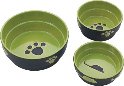 Fresco Dog Dish (Color: Green, size: 5 Inch)