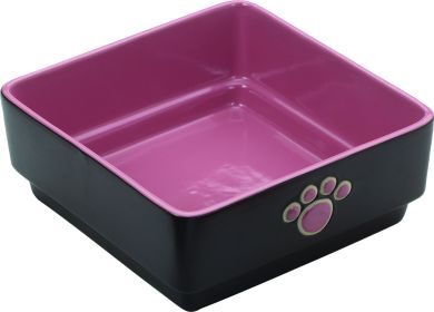 Four Square Dog Dish (Color: Pink, size: 7 Inch)