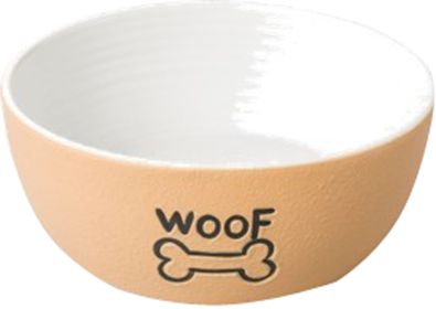 Nantucket Woof Dog Stoneware Dish (Color: Tan, size: 5in)