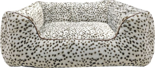 Sleep Zone Snow Leopard Step In Bed (Color: Snow Leopard, size: 25 Inch)